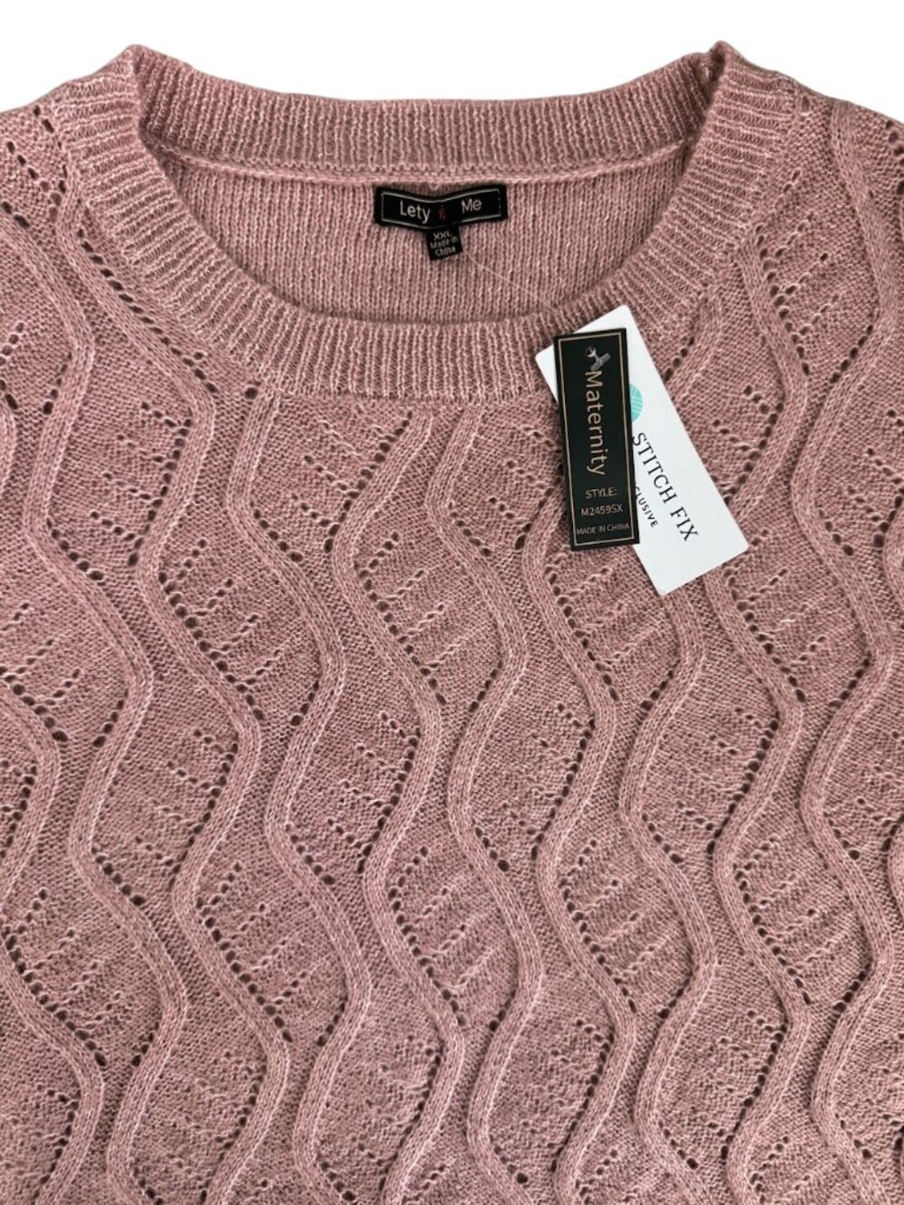 Stitch Fix Letty & Me Maternity Cozy Pink Knit Sweater XXL NWT - Picture 4 of 8